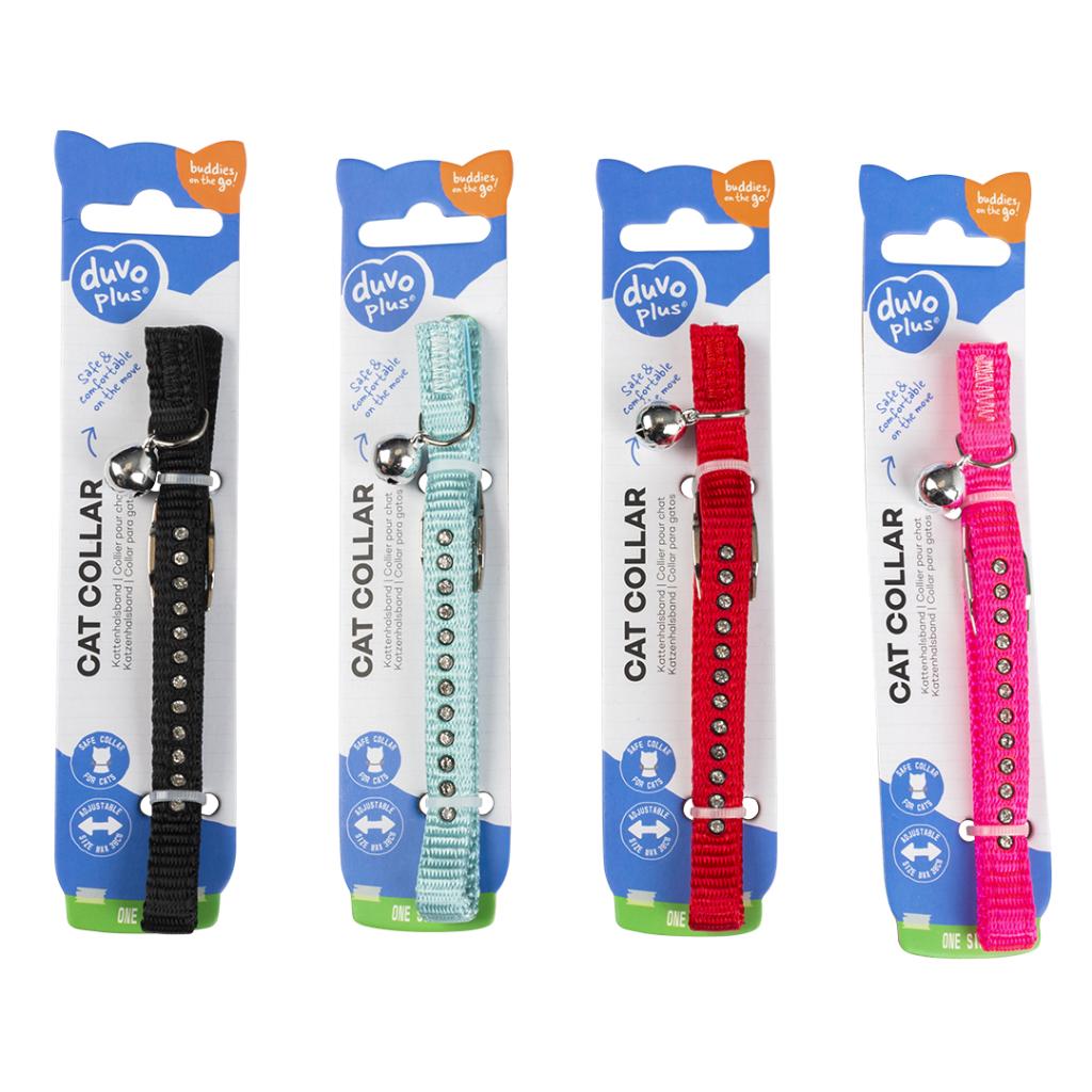Duvo+ Tartan Nylon Cat Collar 20–30cm x 10mm – Mixed Colors