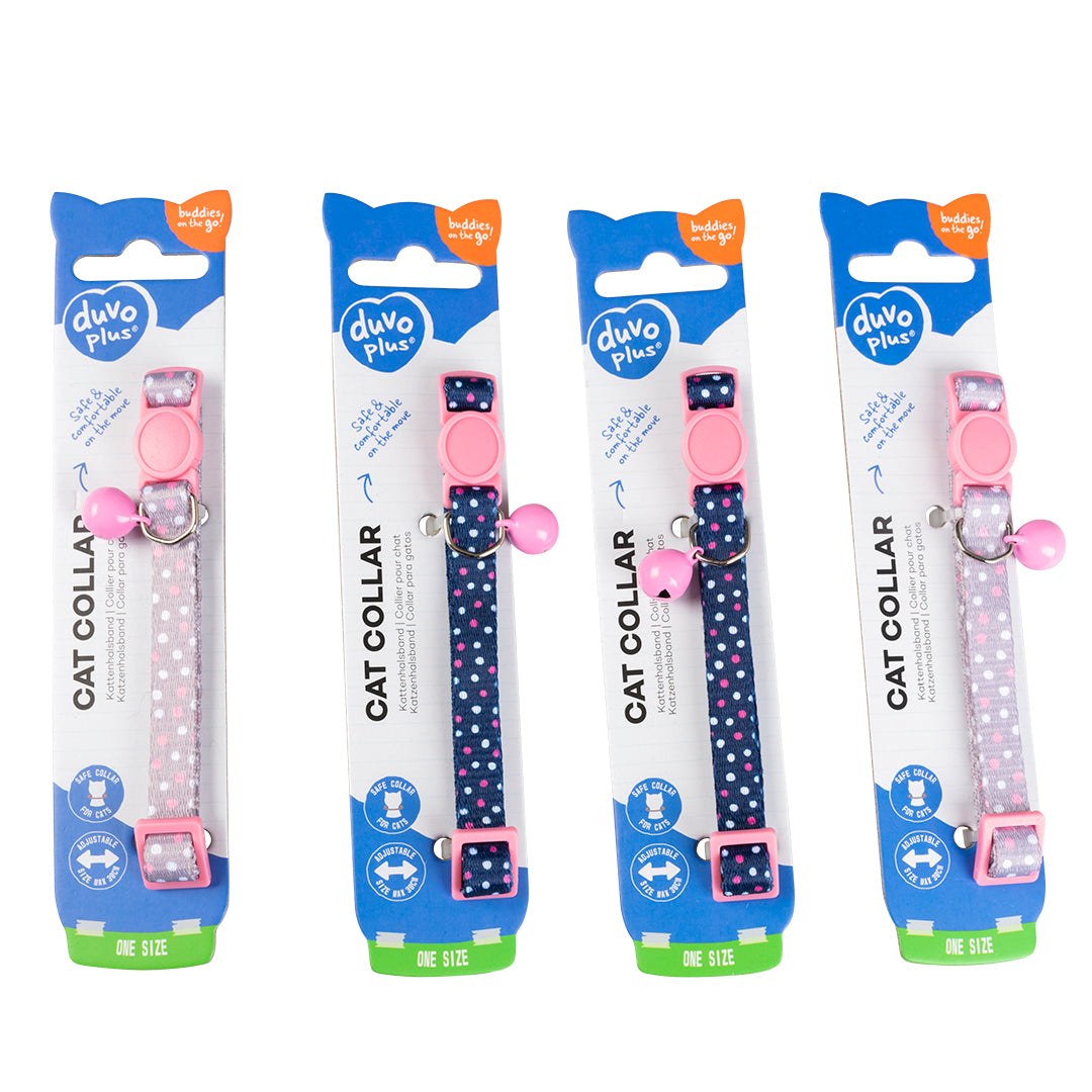 Duvo Cat Collar Nylon Mixed Colors 20 - 30Cm / 10Mmpattern/Texture: Retro Dots