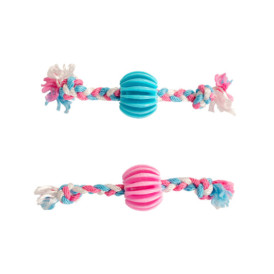 Duvo+ Puppy TPR Treat Ball Dog Toy with Nylon Rope – 30cm
