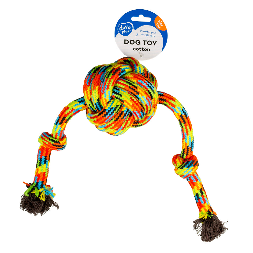 Duvo+ Cotton Ball with 2 Knots Dog Toy – Beach 50x10cm