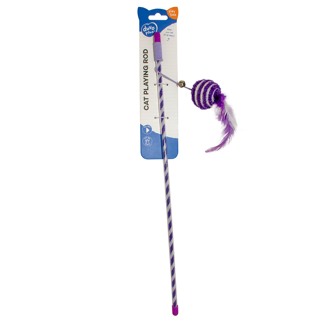 Duvo+ Playing Rod with Glitter Ball – Purple, 46x4x3.5cm Cat Toy
