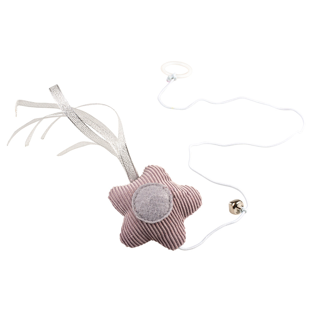 Duvo+ Cushy Star Cat Toy with Elastic & Bell – Grey 17.5x6.5x3cm