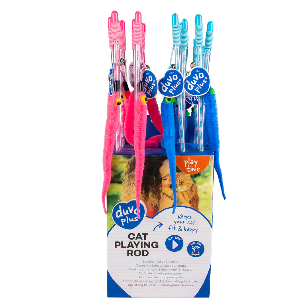 Duvo+ Catchy Cat Wand Toy – Snake Mix Colors, 45.5x2x1cm