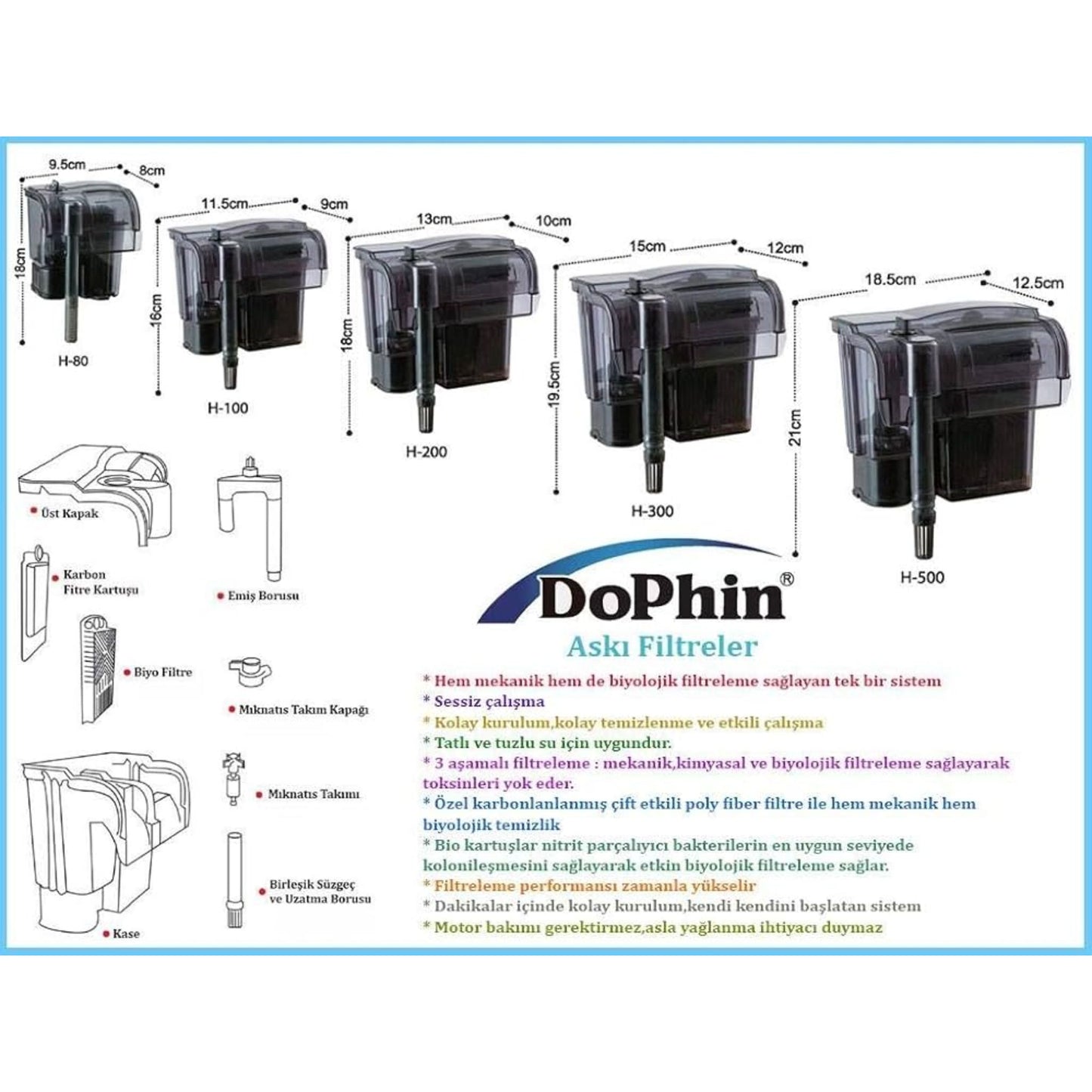 KW Zone Dophin Hanging Aquarium Filter