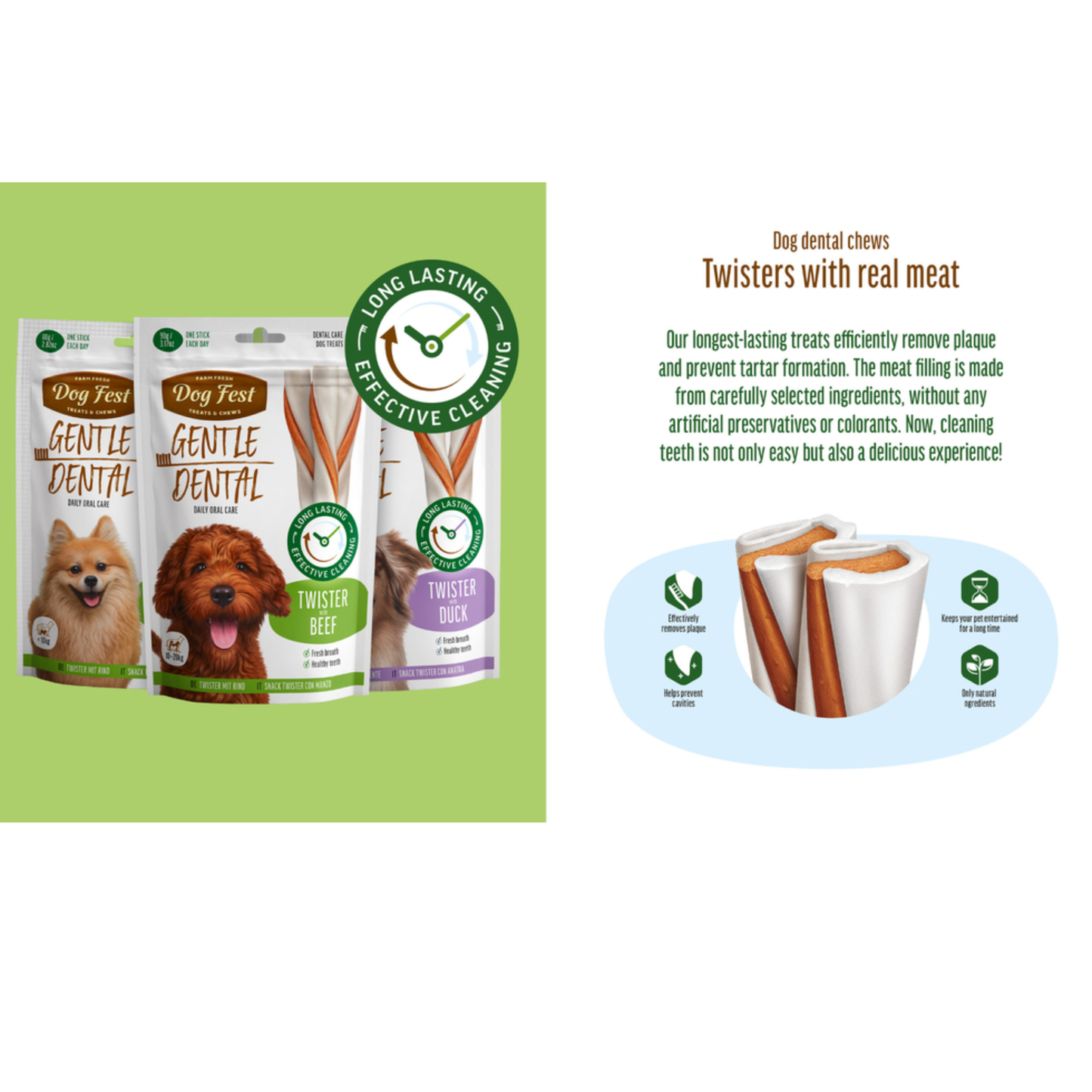 Dog Fest Dental Treats For Adult Dogs Beef - 90g