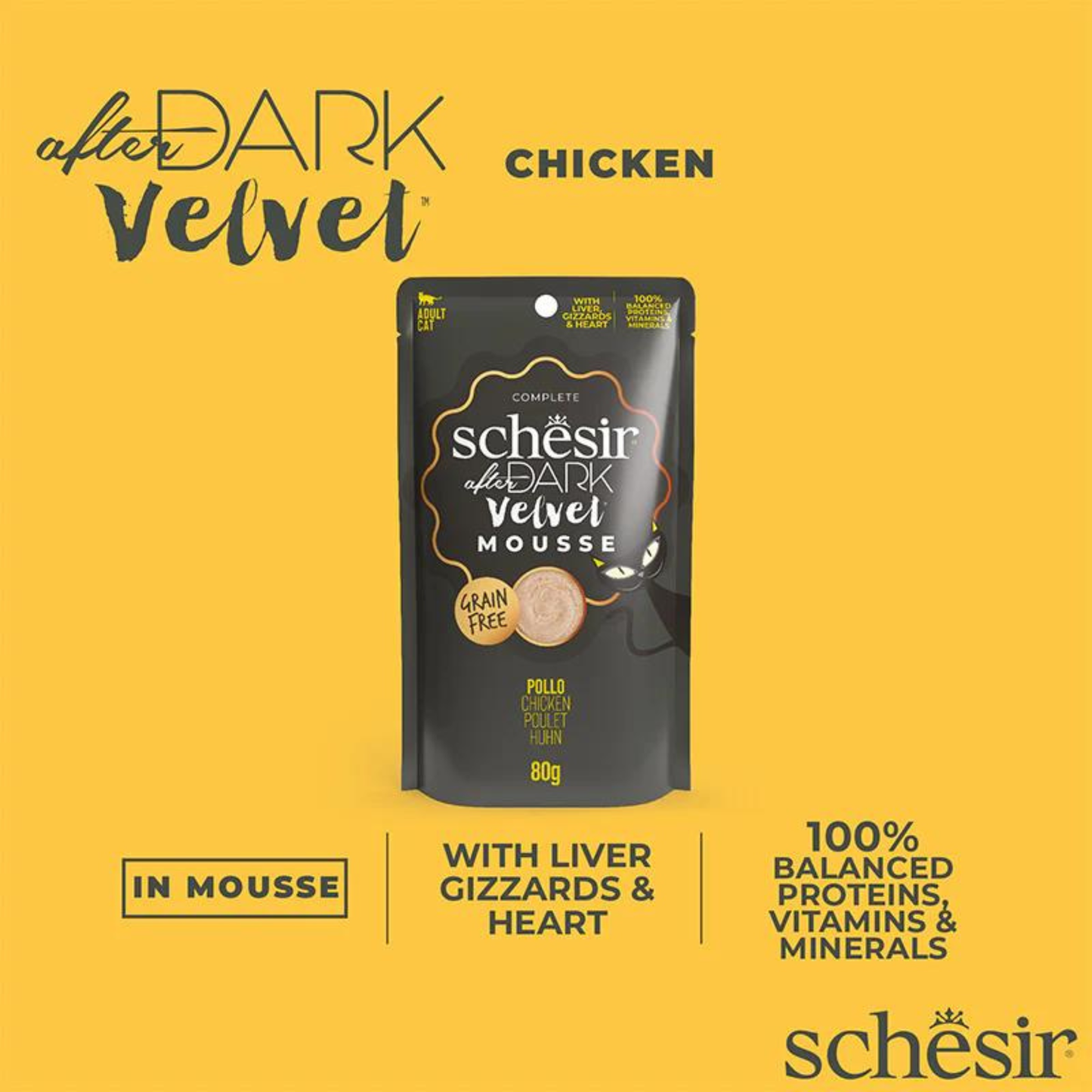 Schesir Velvet Mousse Chicken Wet Cat Food - 80G
