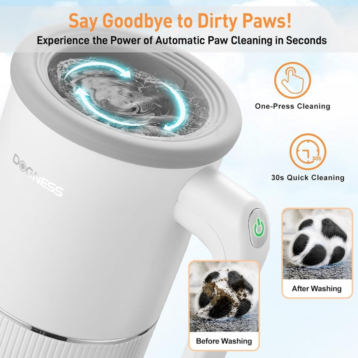 Dogness Automatic Pet Paw Cleaner And Massager Plus - White
