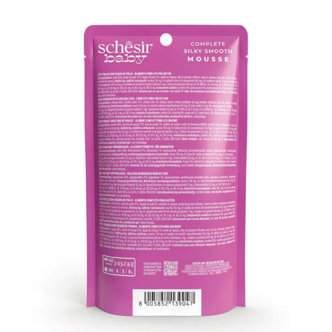 Schesir Baby Kitten Mousse Chicken & Liver Wet food 70G