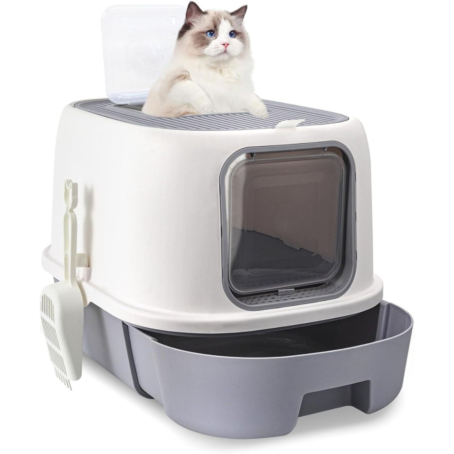 Pado Jumbo Cat Litter Box Grey - 40X39X52cm