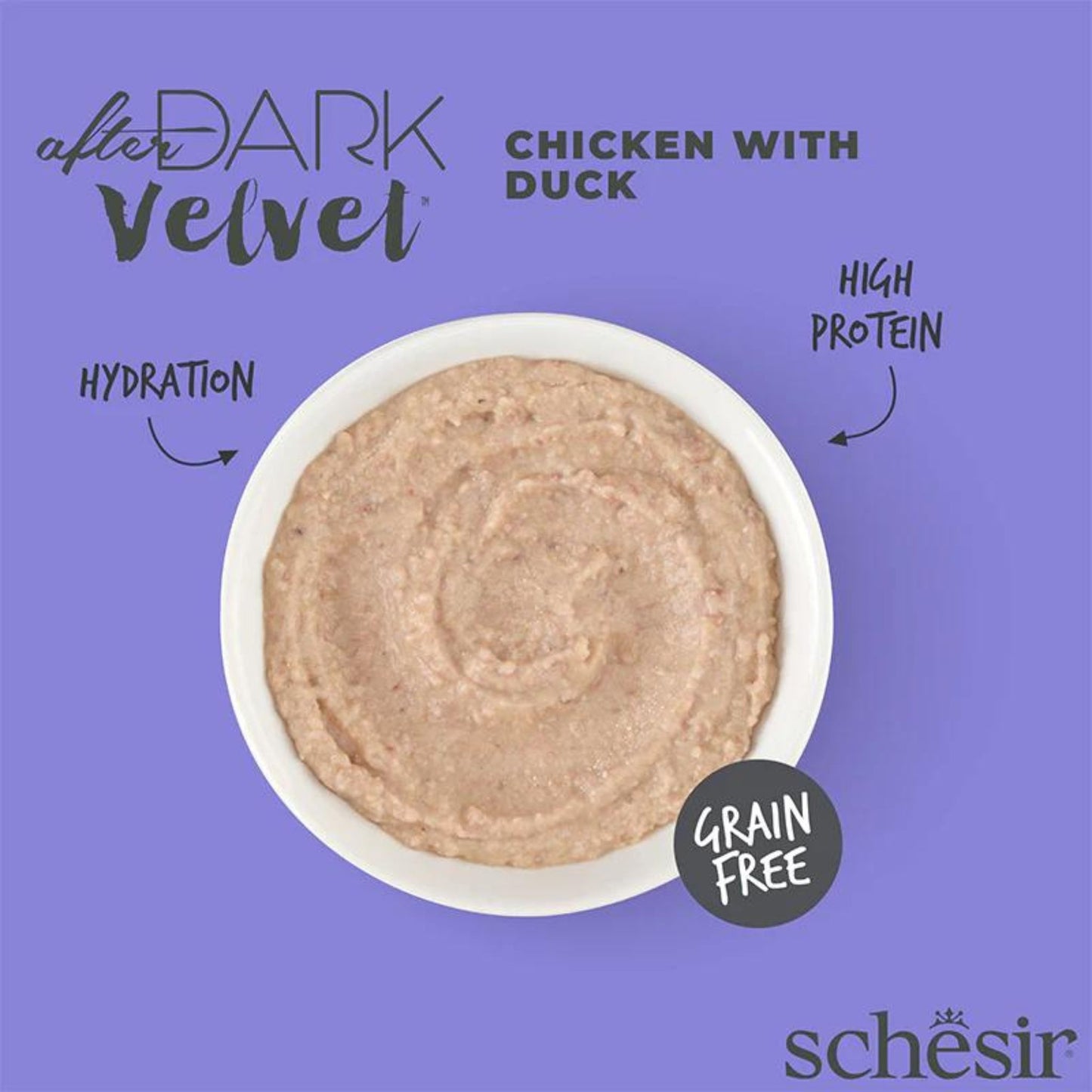 Schesir After Dark Velvet Mousse Chicken with Duck Cat Food Pouch - 80 g