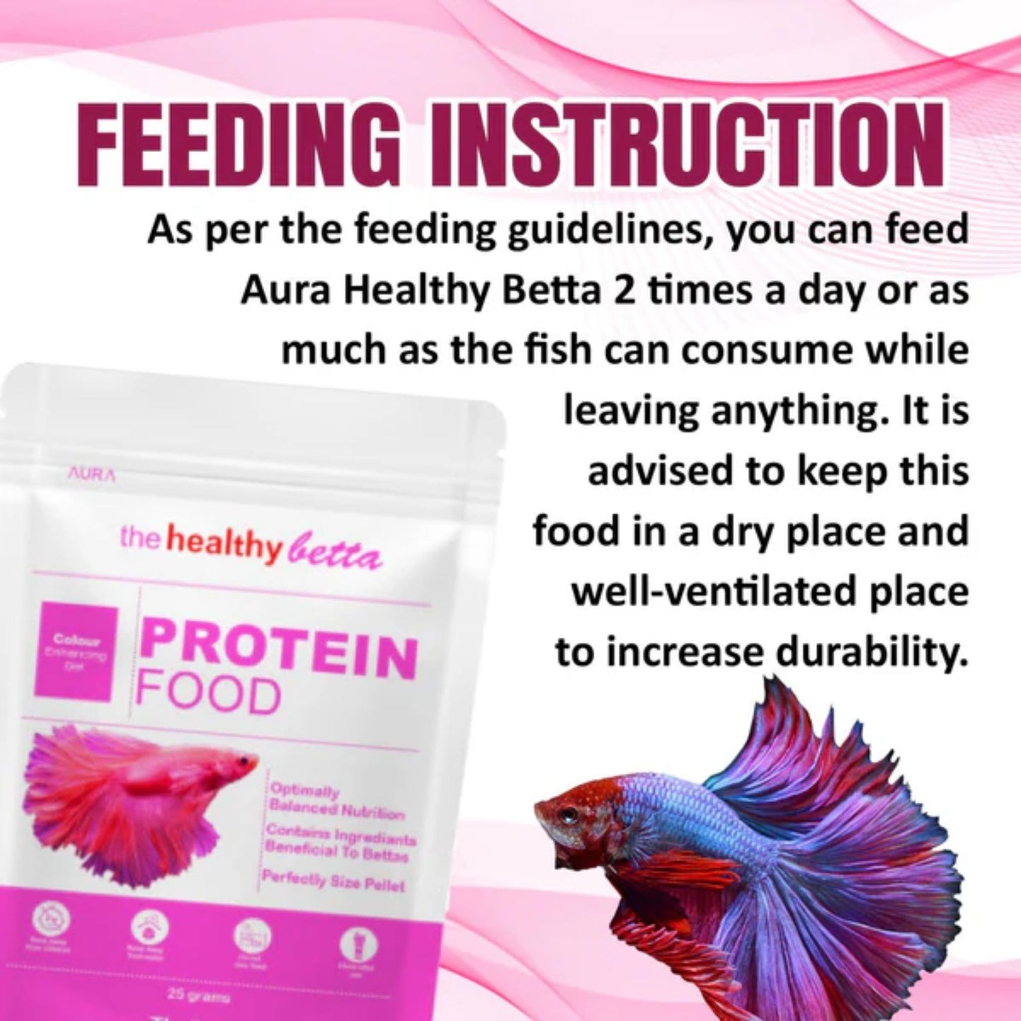 Horizone Aura Betta Protein Fish Food – 25g