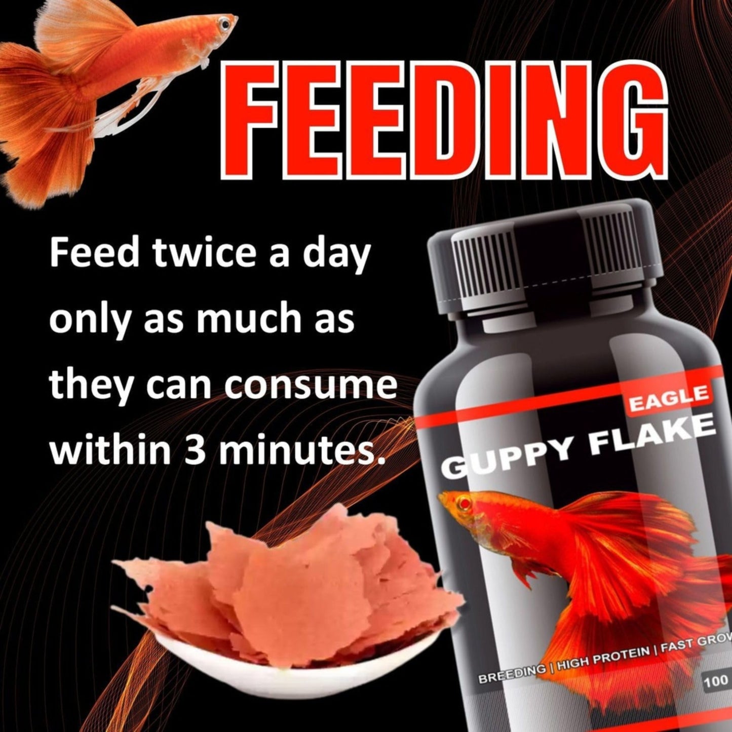 Horizone Eagle Guppy Flakes Fish Food – 100ml