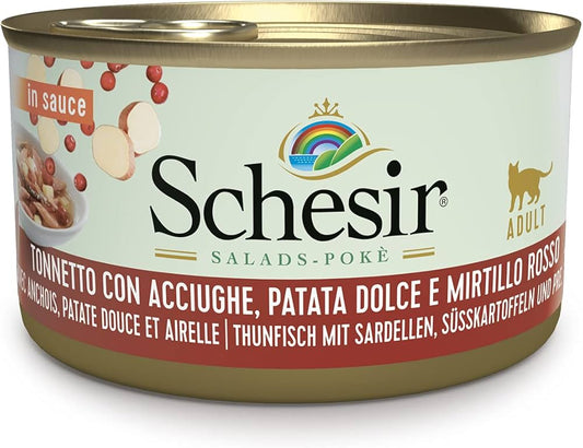 Schesir Salad Cat Wet Food Tuna And Anchovy With Sweet Potatoes And Cranberries -(Min Order 85G- 14Pcs)Weight: 85G