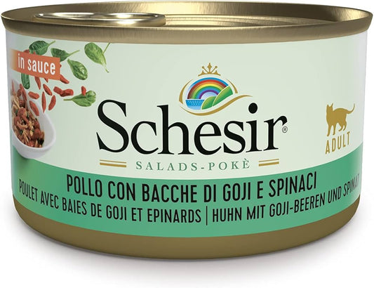 Schesir Salad Cat Wet Food Chicken With Gojiberries And Spinach- (Min Order 85G- 14Pcs)Weight: 85G