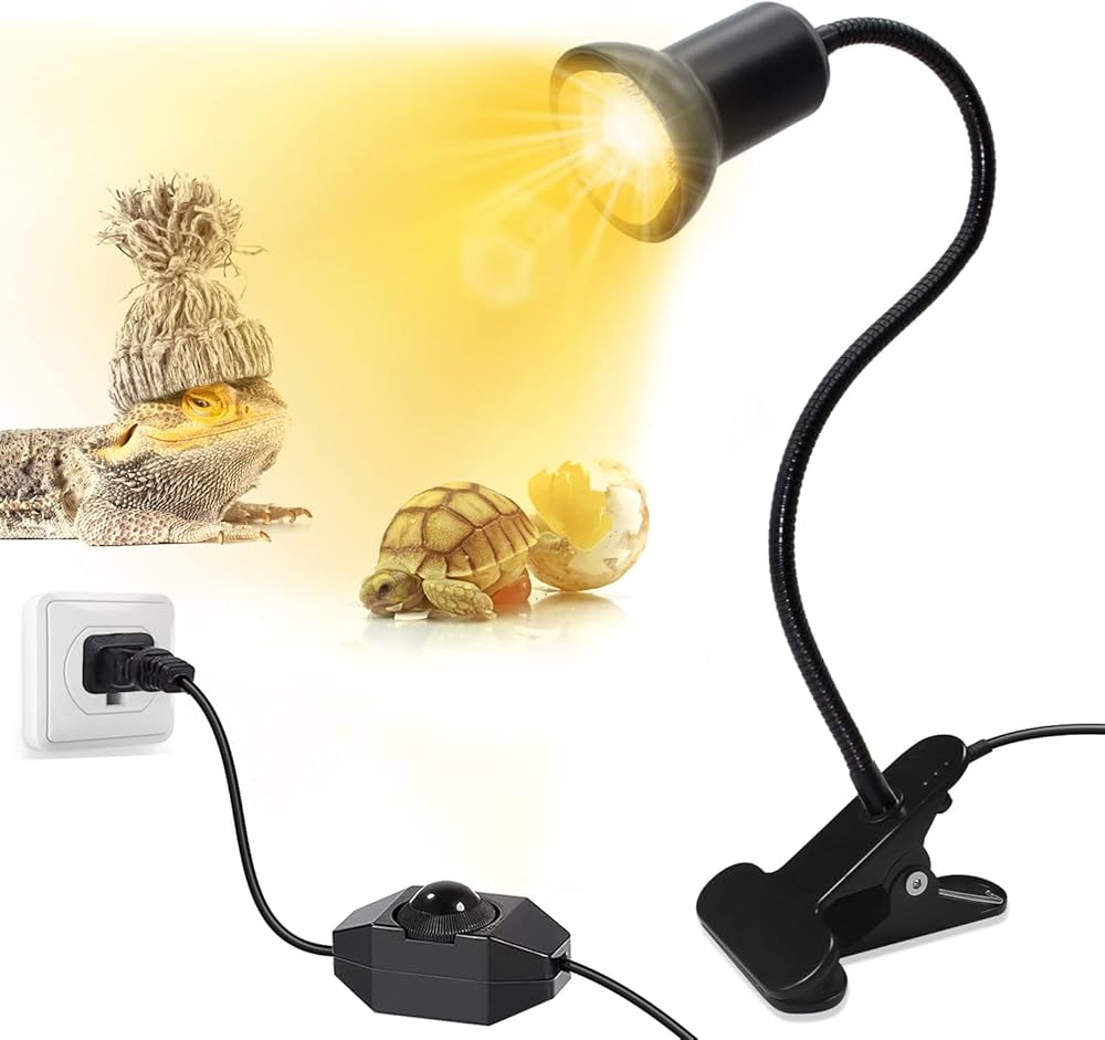 Roxin Turtle Heat Lamp – Long Clamp Back Reptile Light Fixture