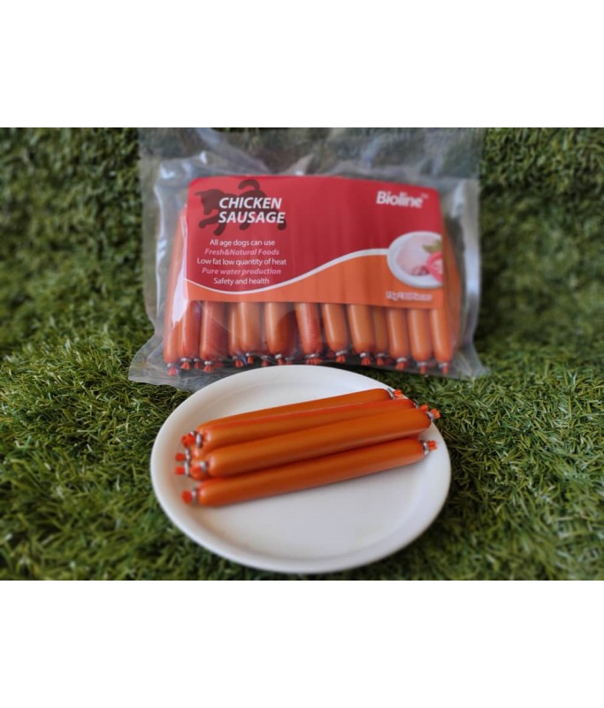 Bioline Beef Sausage Dog Treats 15g x 30pcs Protein-Rich