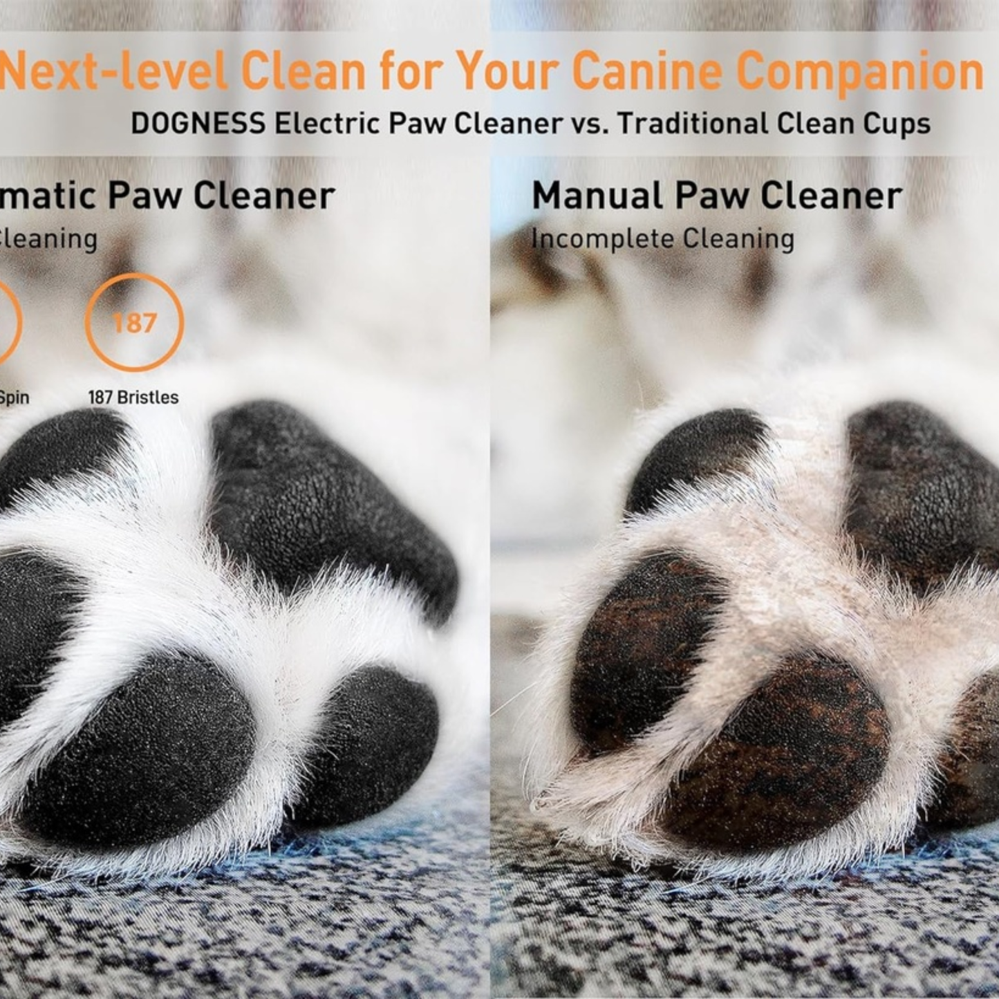 Dogness Automatic Pet Paw Cleaner And Massager Plus - White