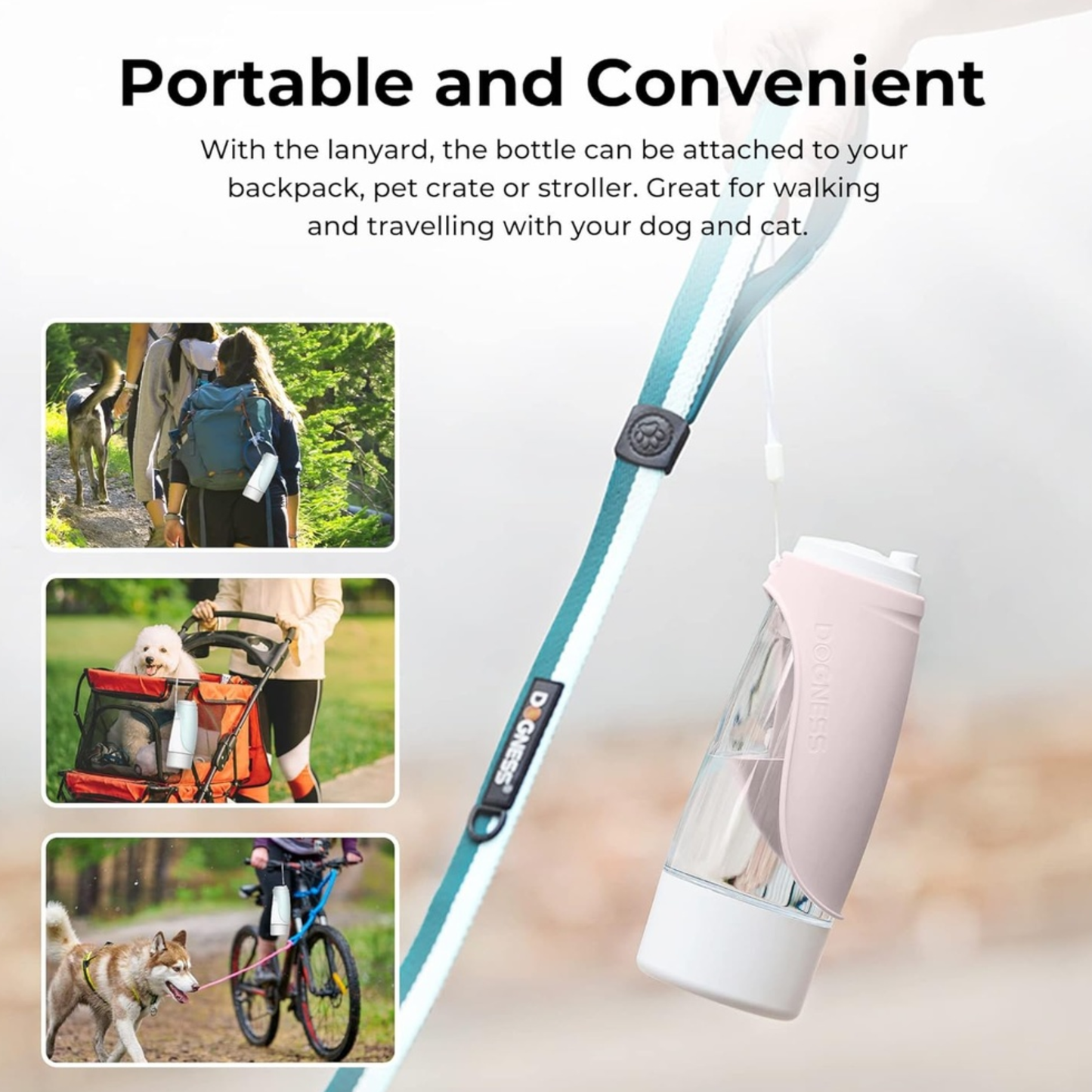 Dogness Water Bottle With Food Storage - Green