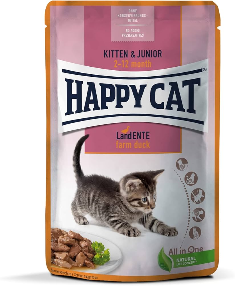 Happy Cat Mis Kitten & Junior Farm Duck 85 G
