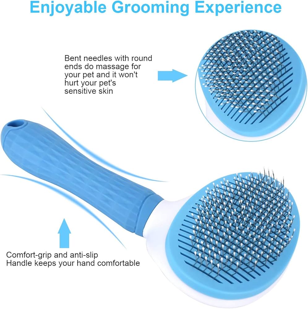 Bioline Self-Cleaning Pet Comb Easy Grooming Tool for Dogs & Cats