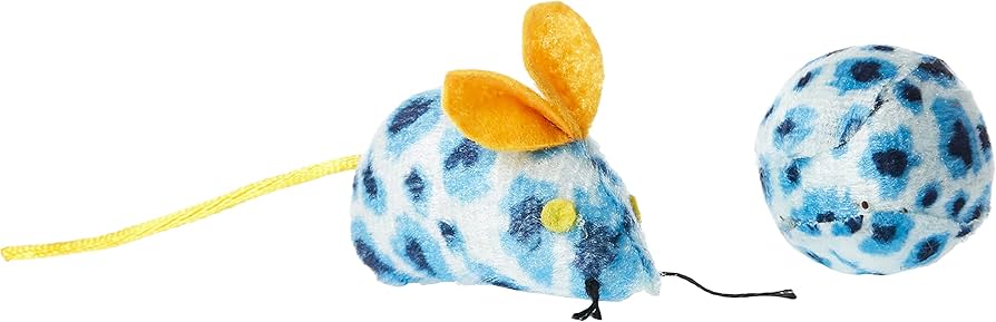 Duvo+ Assortment Mouse and Ball – Leopard – Mixed Colors – Cat Toy – 10 x 4 x 4 cm