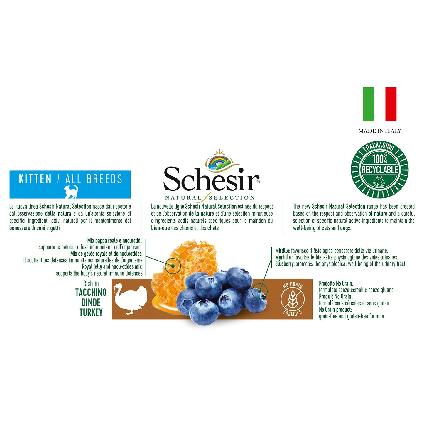 Schesir Natural Selection Kitten Dry Food-Turkeyweight: 1.4Kg