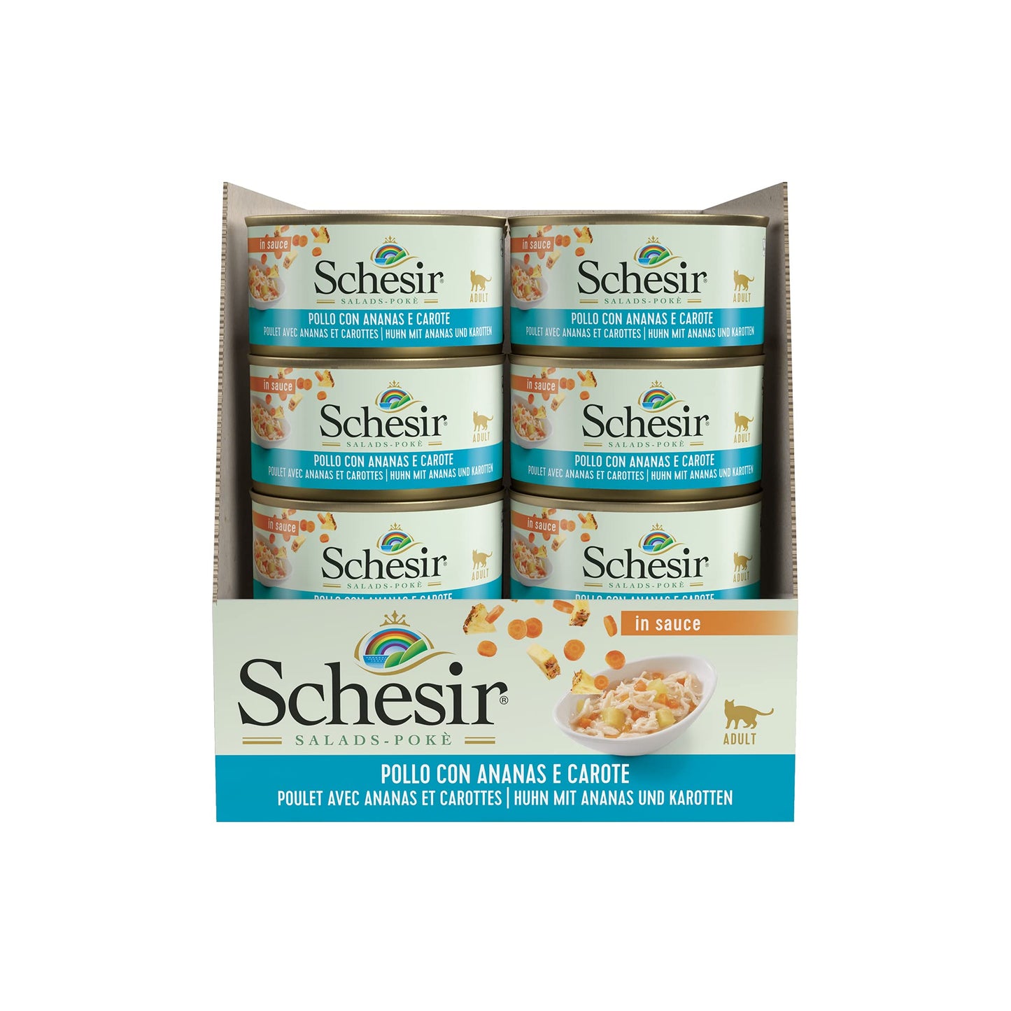 Schesir Salad Cat Wet Food Chicken With Pineapple And Carrots- (Min Order 85G- 14Pcs)Weight: 85G