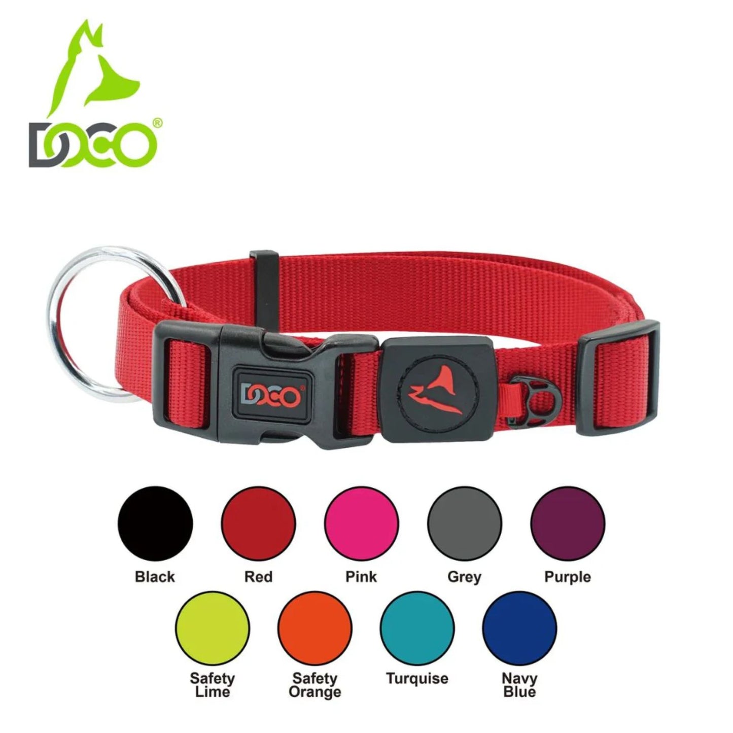 Doco Signature O-Ring Nylon Dog Collar Durable Dog Accessory