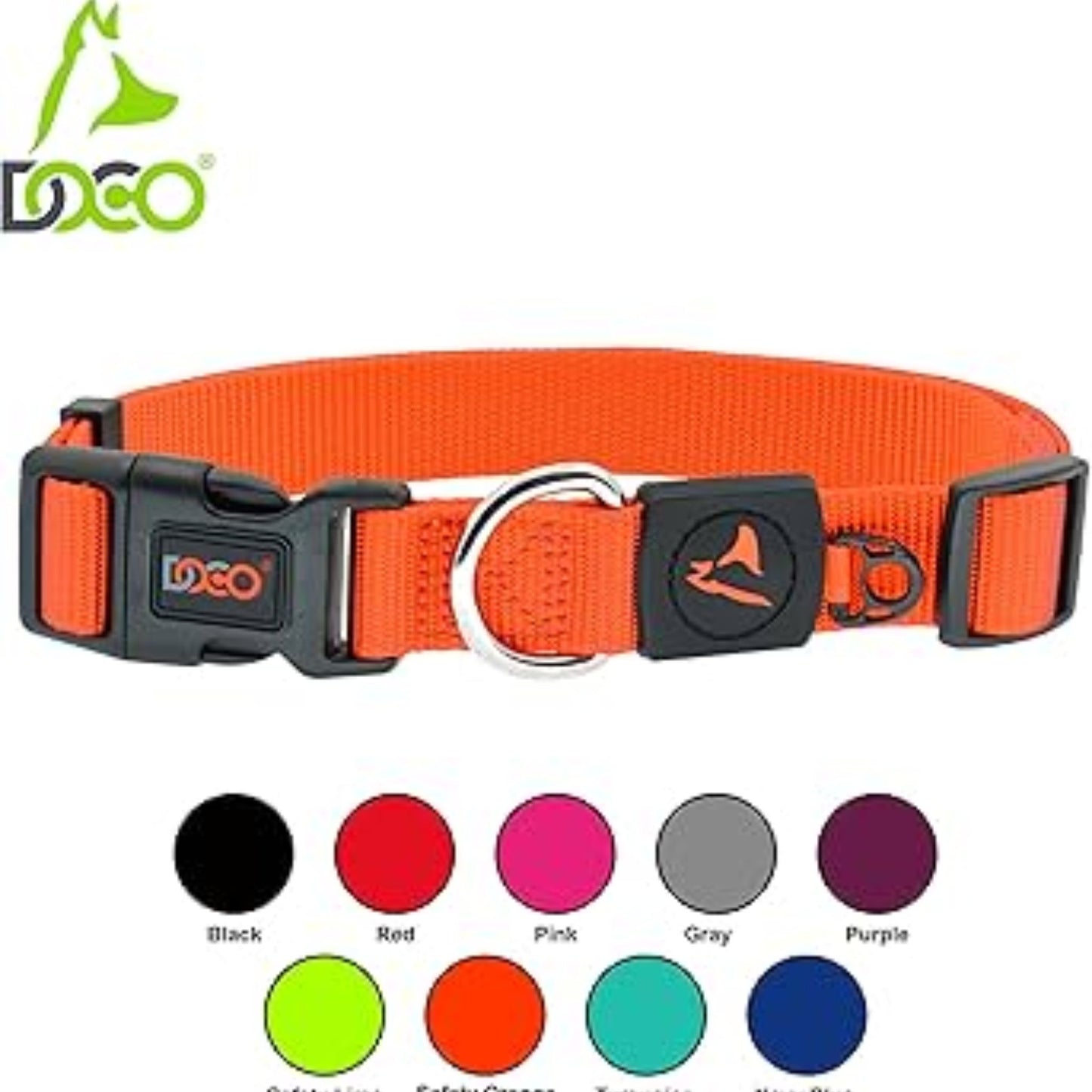 Doco Signature Nylon Dog Collar Durable & Adjustable Fit