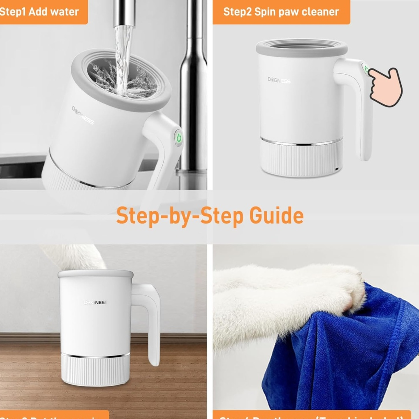 Dogness Automatic Pet Paw Cleaner And Massager Plus - White