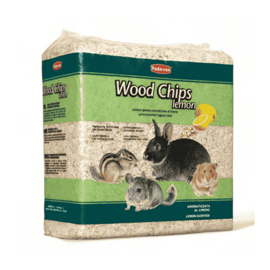Padovan Wood Chips Lemon Scent – 56L/4kg Eco Bedding Pack
