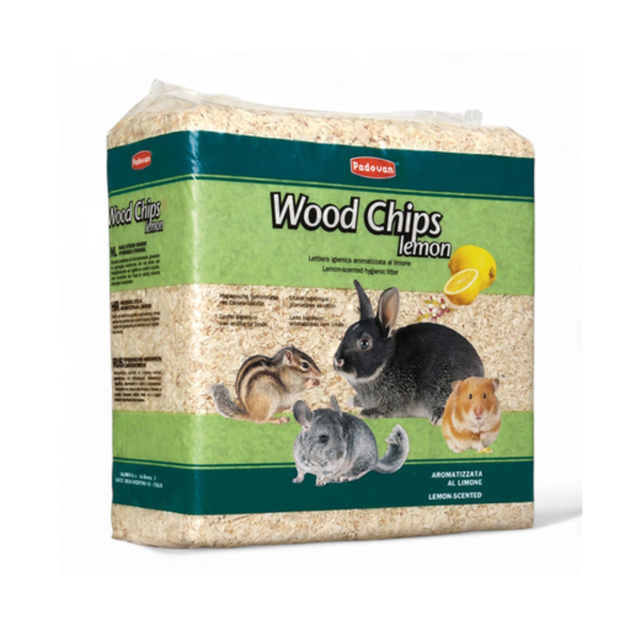 Padovan Wood Chips Lemon Scent – 14L/1kg Natural Bedding