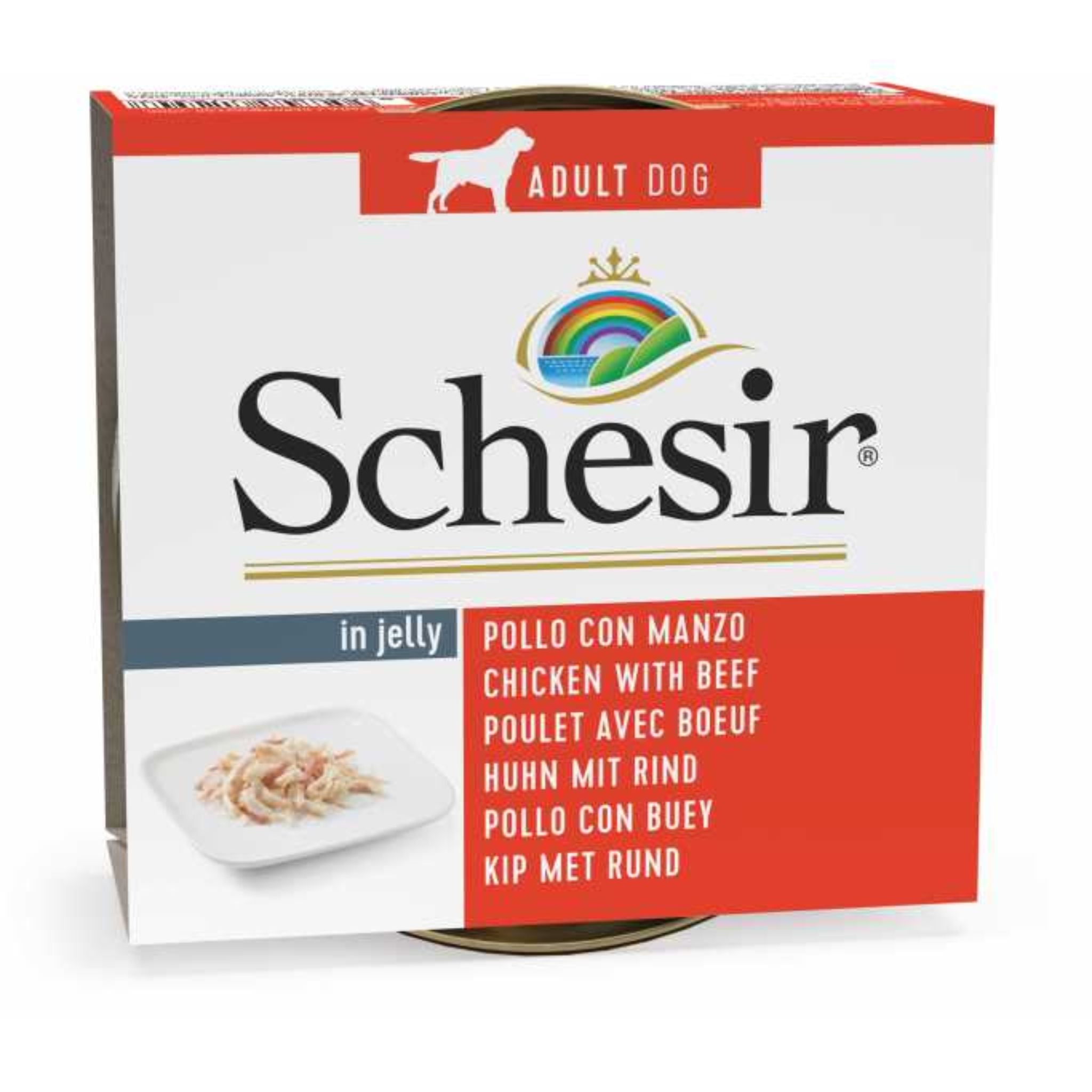 Schesir Dog Wet Food Chicken Fillets with Beef 150G