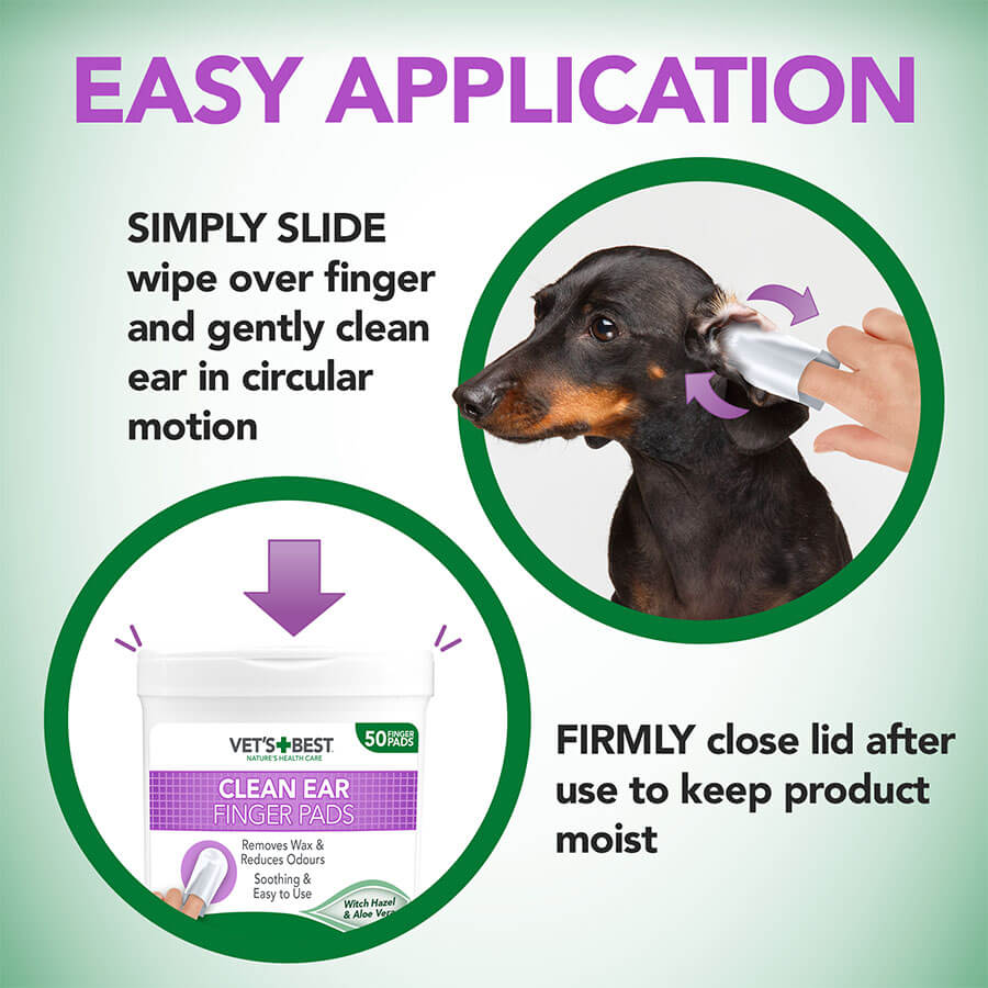 Vets Best Clean Ear Finger Pads 50pads