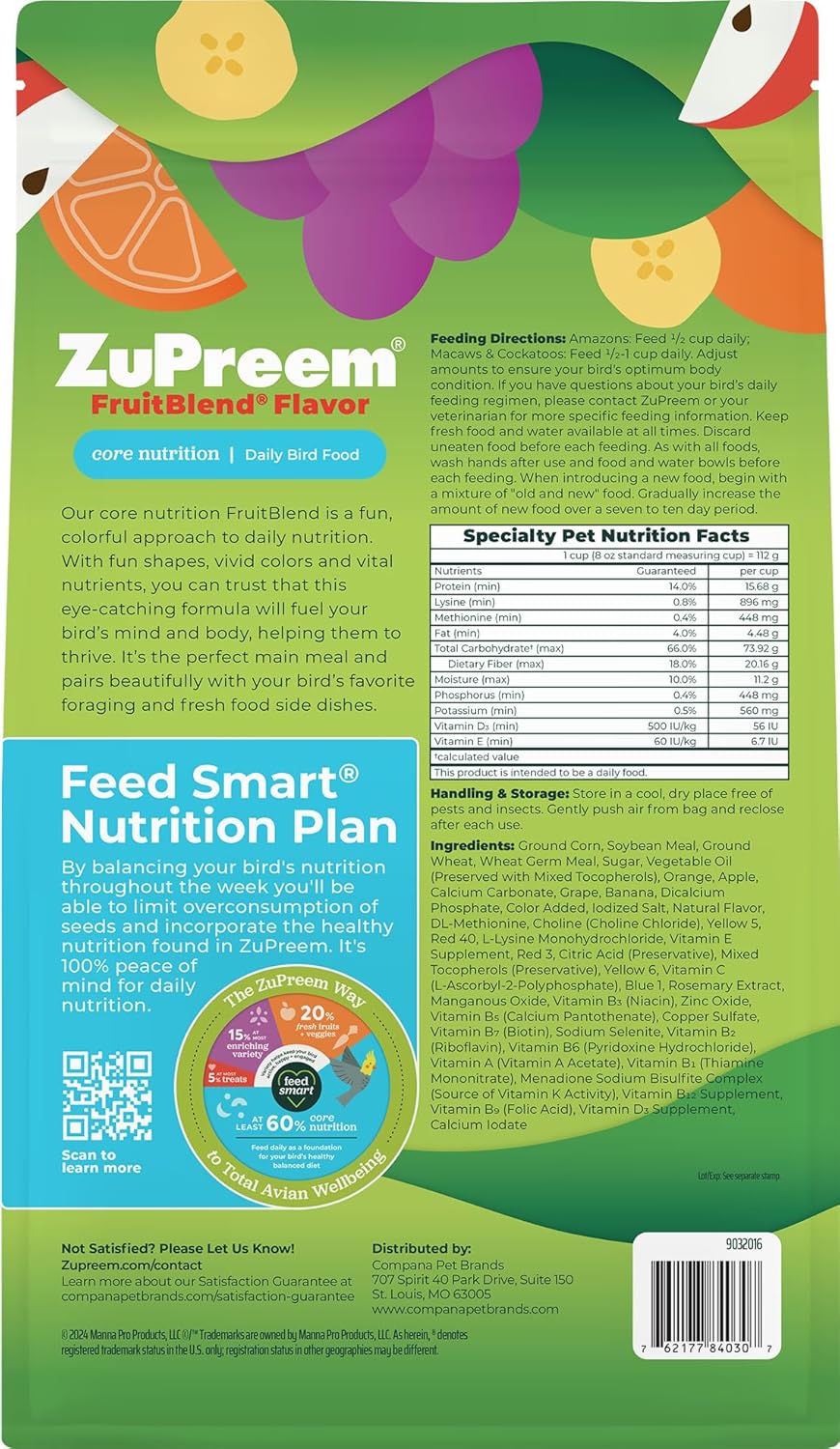 Zupreem Fruitblend Flavor Large Parrot Food