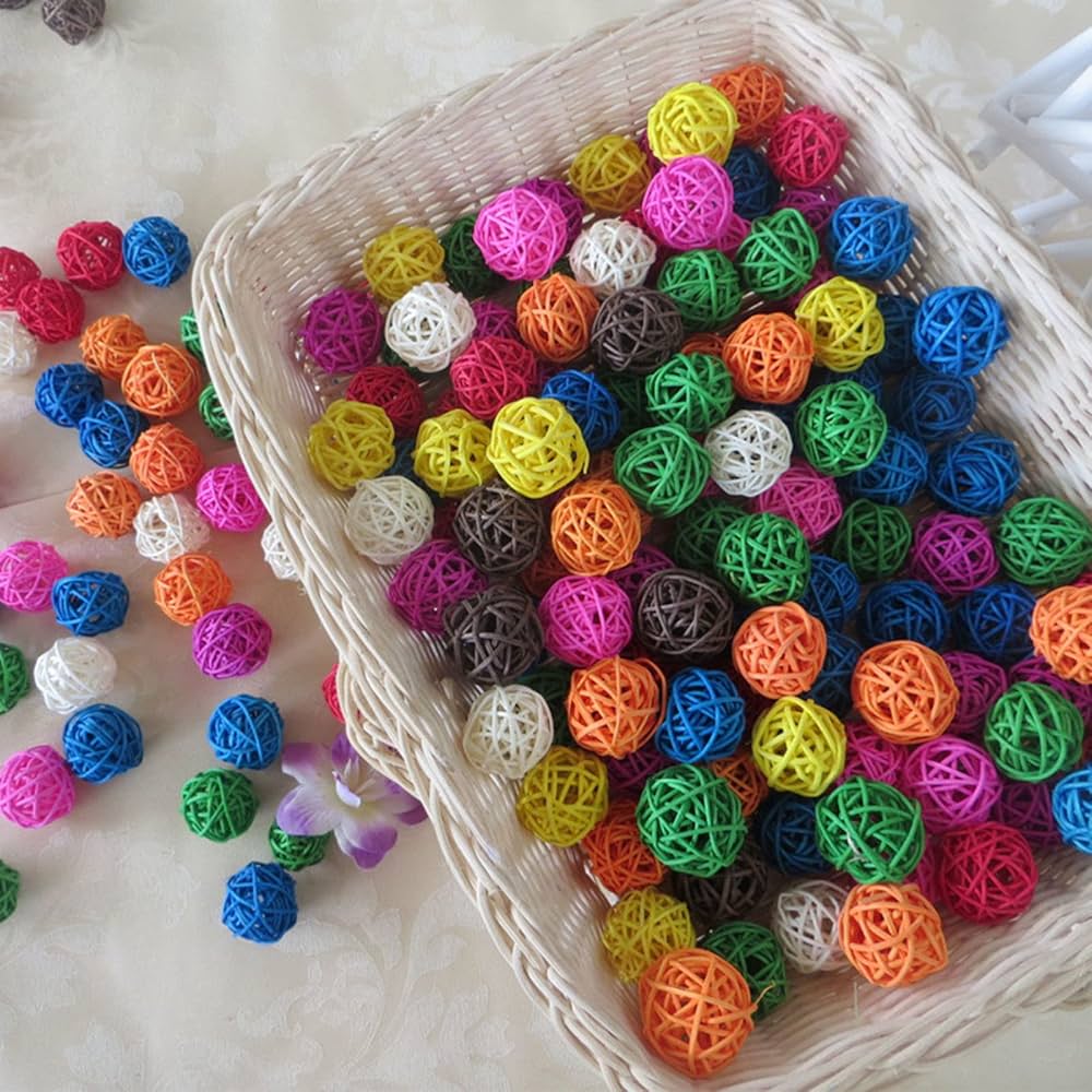 Vanpet Bird Toy 6.4cm (100pcs) – Small Chew Balls Natural Set