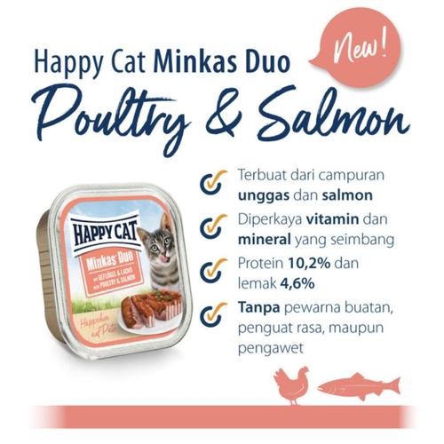 Happy Cat Minkas Duo Poultry & Salmon 0.1Kg