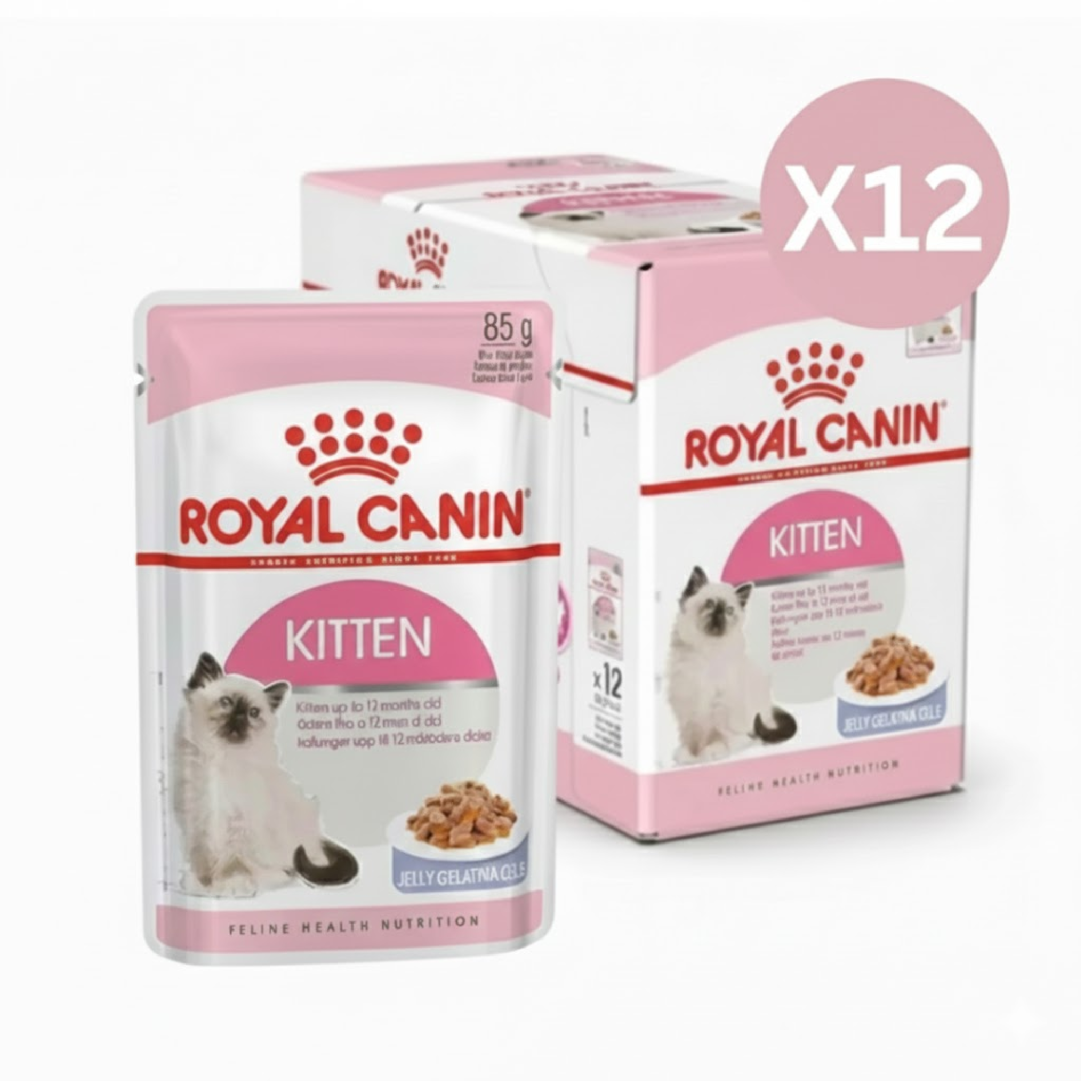 Royal Canin Feline Health Nutrition Kitten Jelly Wet Food - 12X85G