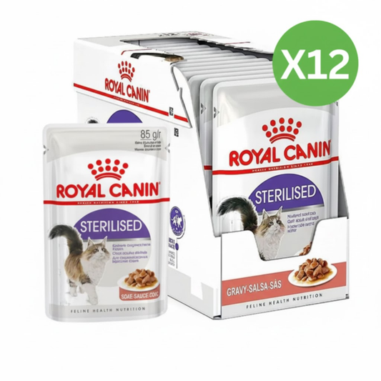 Royal Canin Feline Health Nutrition Sterilised Gravy Cat Wet Food - 12X85G