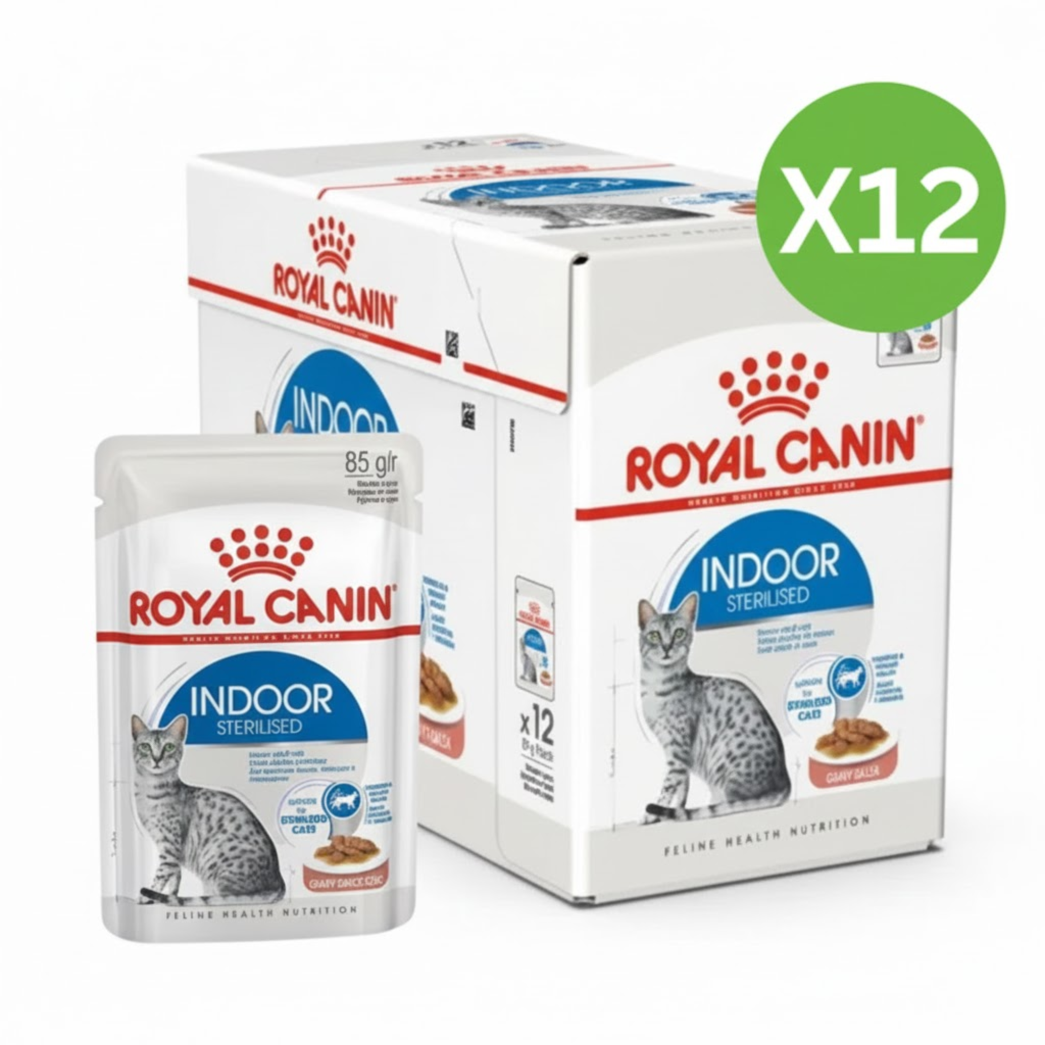 Royal Canin Feline Health Nutrition Indoor Gravy Cat Wet Food - 12X85G
