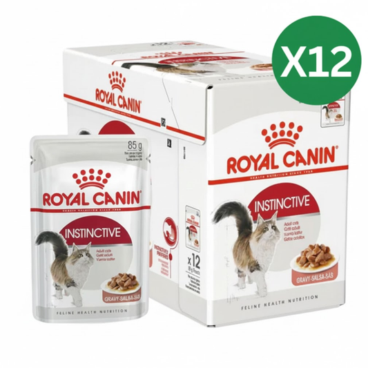 Royal Canin Feline Health Nutrition Instinctive Adult Cats Gravy Wet Food - 12X85G