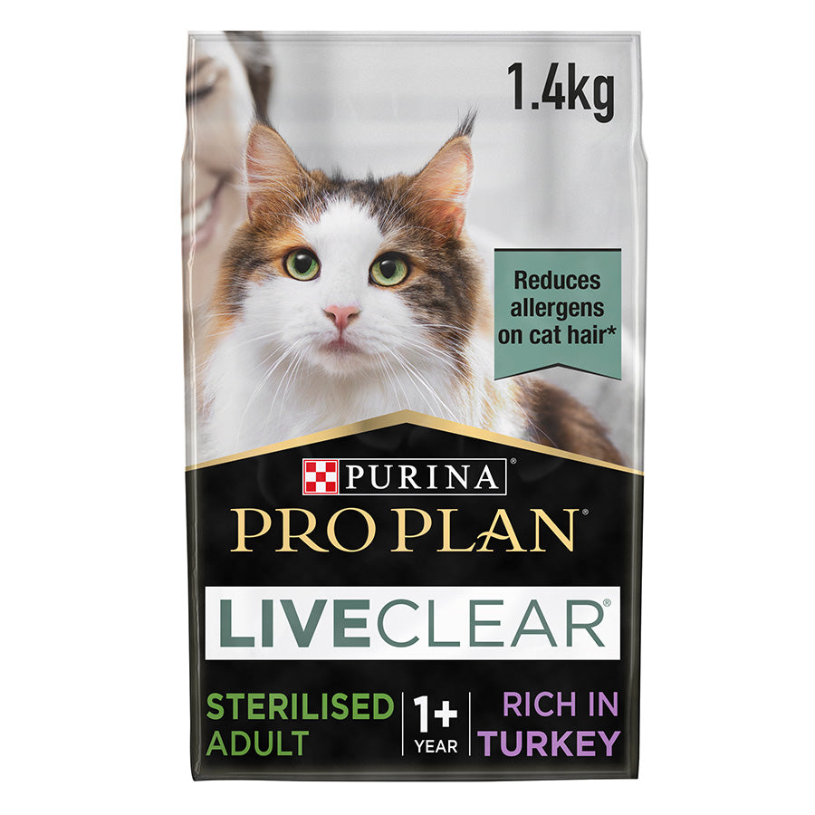 Purina Pro Plan Liveclear Sterilised Adult, Dry Cat Food With Turkey 1.4 Kg