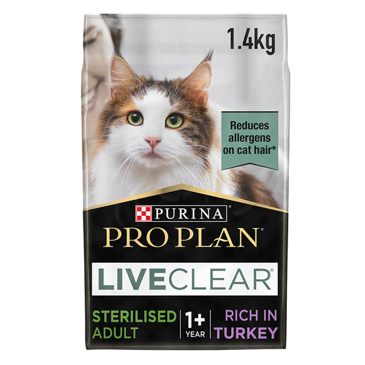 Purina Pro Plan Liveclear Sterilised Adult, Dry Cat Food With Turkey 1.4 Kg