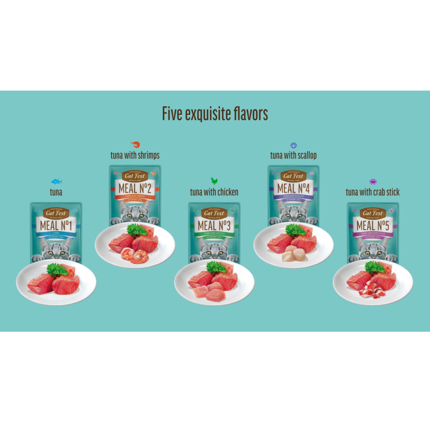 Cat Fest Wet Cat Food in Jelly & Tuna With Crab Stick - 50g