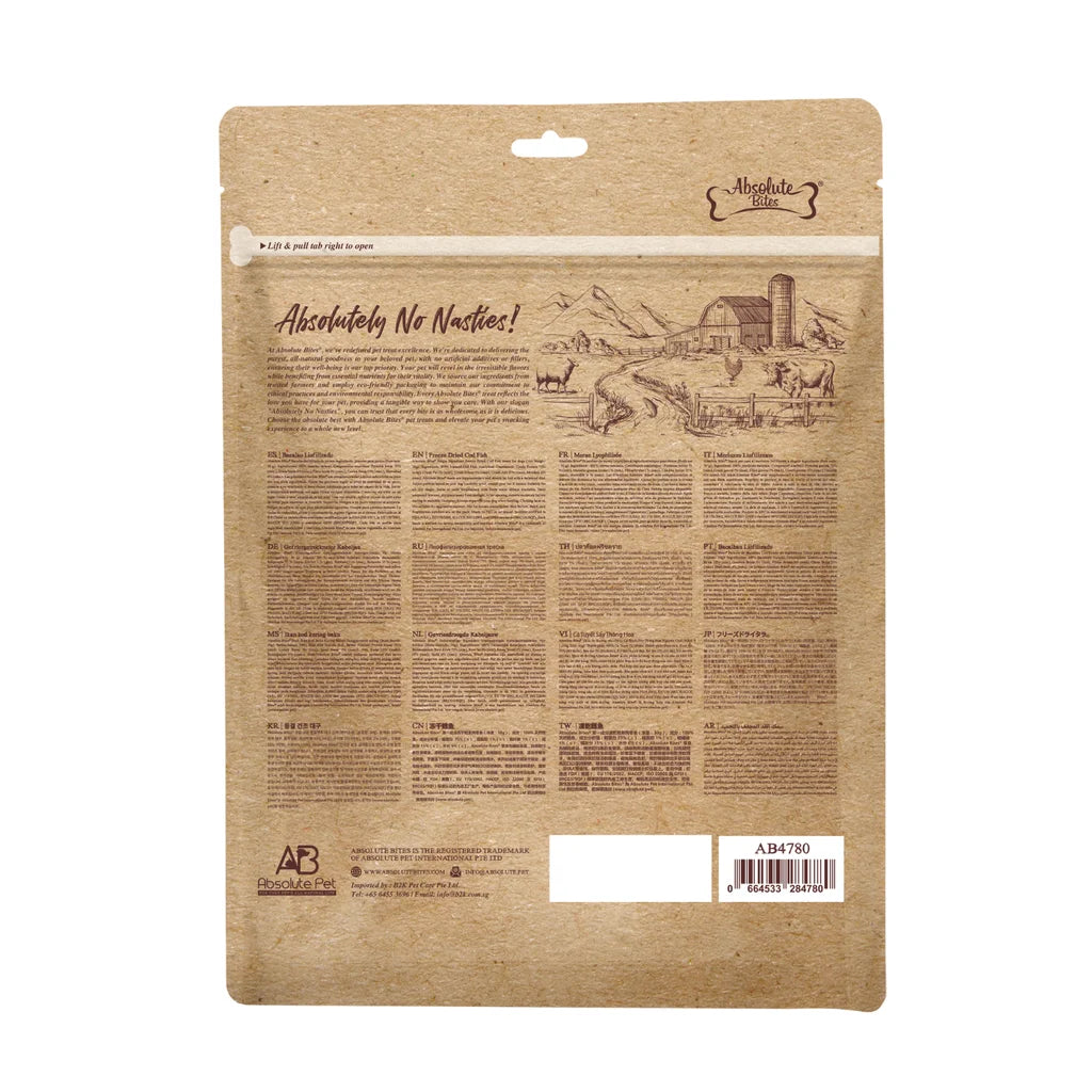 Absolute Bites Freeze Dried Dog Treat Cod Fish - 30g