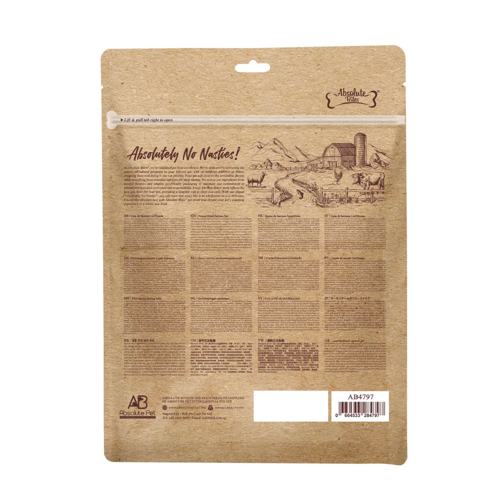 Absolute Bites Freeze Dried Dog Treat Salmon Tail - 40g