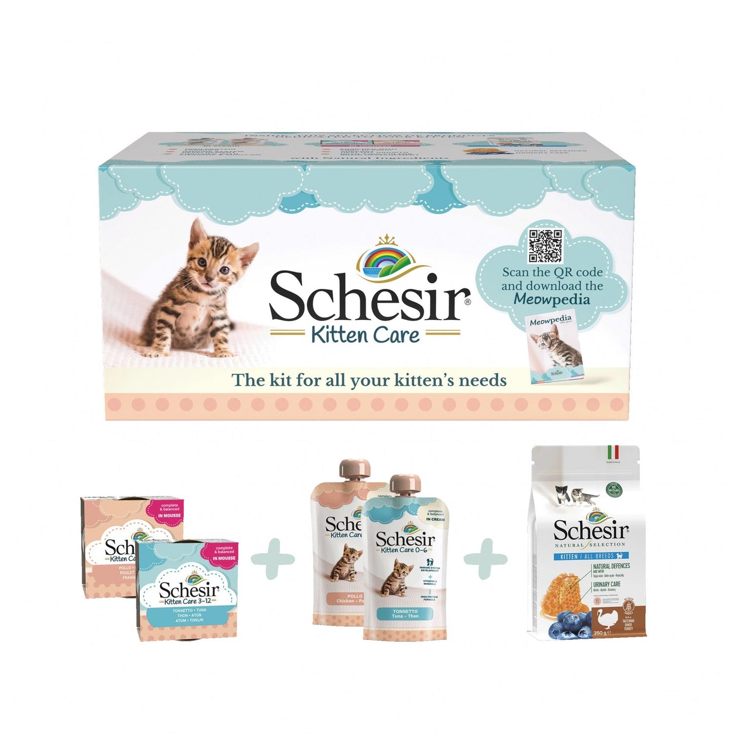 Schesir Kitten Care Wet & Dry Food Kit, 820G