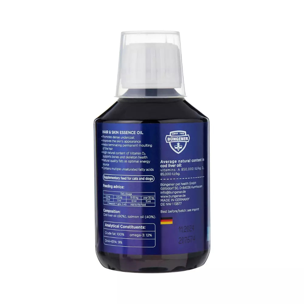 Bungener Hair & Skin Essence Fish Oil For Cats & Dogs - 250ml
