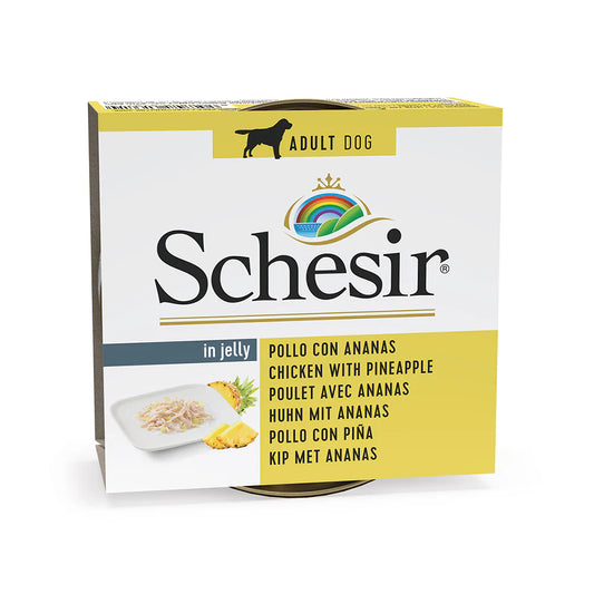 Schesir Dog Wet Food in Jelly Can-Chicken With Pineapple 150g