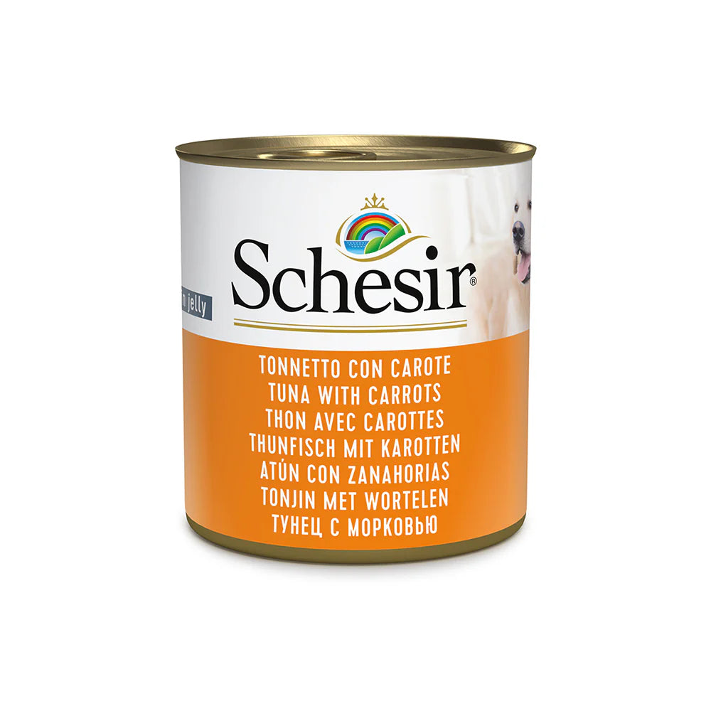 Schesir Dog Wet Food in Jelly Can-Tuna With Carrot 285g